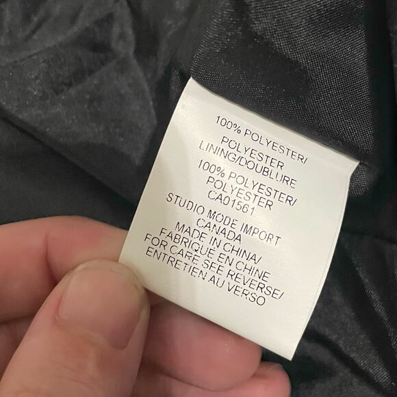 Robert Kitchen Canada Black & White Abstract Print Zip-Up Moto Jacket - Size XL - Picture 3 of 8